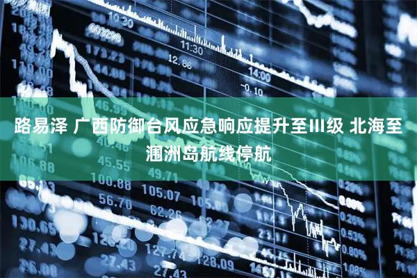 路易泽 广西防御台风应急响应提升至Ⅲ级 北海至涠洲岛航线停航