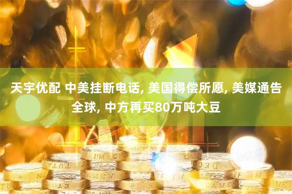 天宇优配 中美挂断电话, 美国得偿所愿, 美媒通告全球, 中方再买80万吨大豆